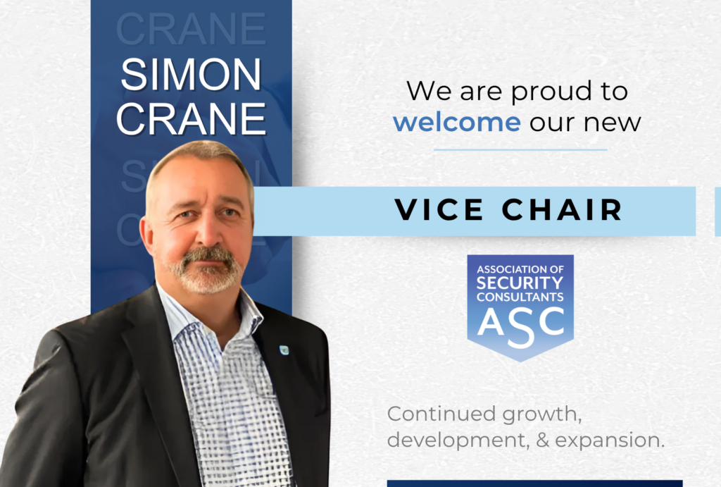 Simon Crane Appointed Vice-Chair of the Association of Security Consultants (ASC)